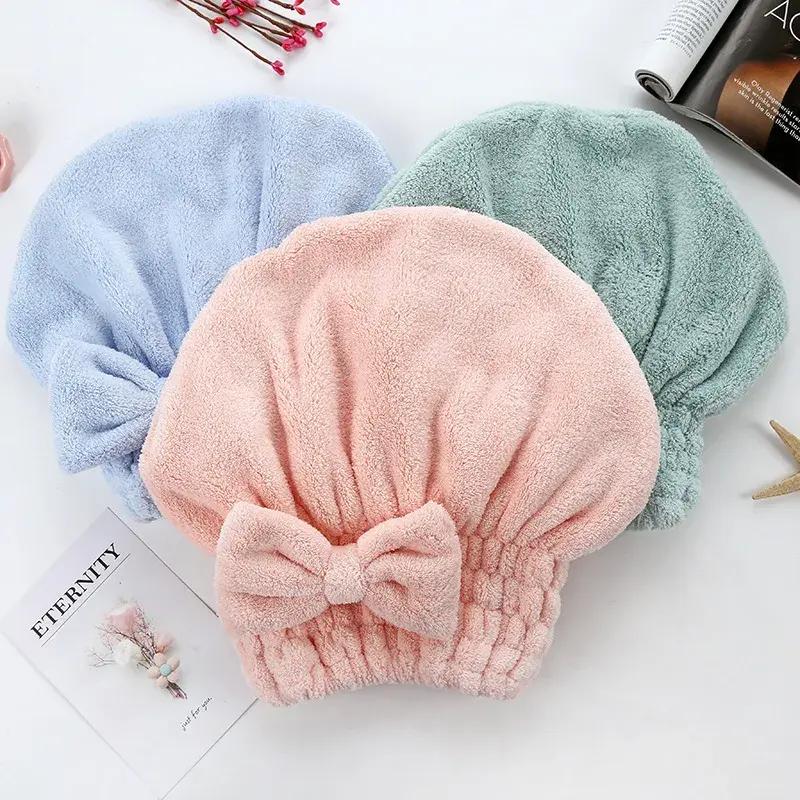 Bowknot Hair Towel Wrap with Elastic Straps