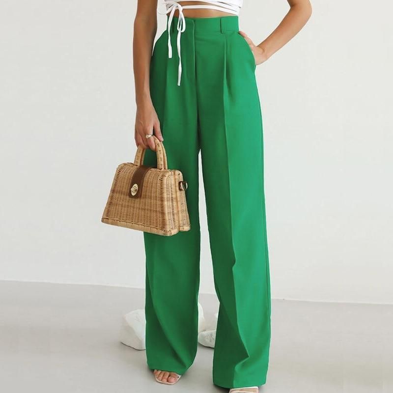 Elegant High-Waist Wide-Leg Palazzo Trousers for Women