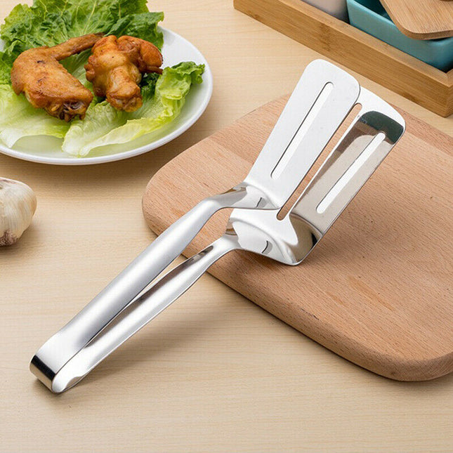 Stainless Steel Steak Clamp Food Bread Meat BBQ Clip Tongs Kitchen Cooking Tool - Wnkrs