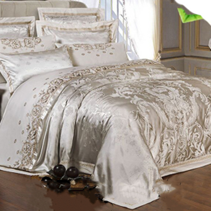 Ice Silk Jacquard European Luxury High-end Linen And Cotton Bedding Set - Wnkrs