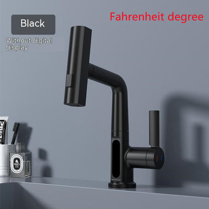 Intelligent Digital Display Faucet Pull-out Basin Faucet Temperature Digital Display Rotation - Wnkrs