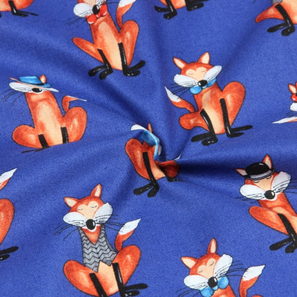 Plain Cotton Fabric Nordic Style Animal Fox Print Handmade DIY - Wnkrs