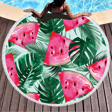 Summer round printed beach towel - Wnkrs