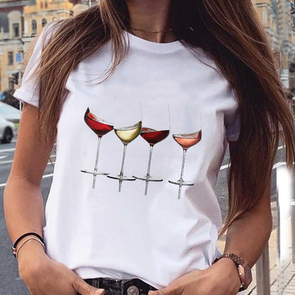 Camiseta de Mujer con Estampado Vino