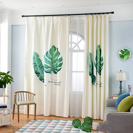Banana leaf digital printing curtain - Wnkrs