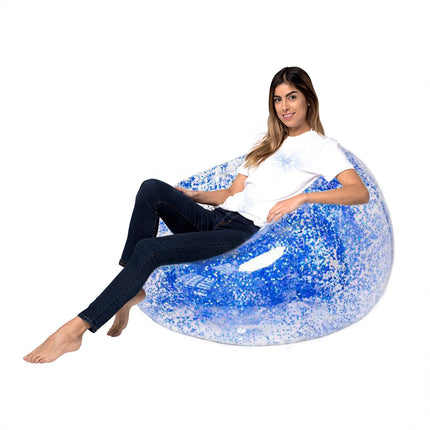 Transparent sequin inflatable home lazy sofa - Wnkrs