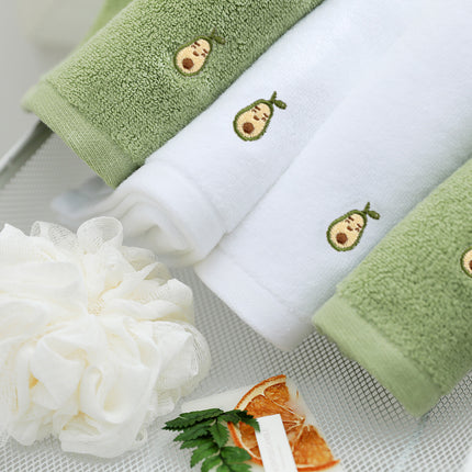 Full Embroidery Avocado Cotton Bath Towel - Wnkrs