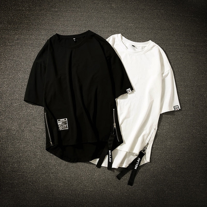 Men's Cotton Side-Zipper T-Shirt