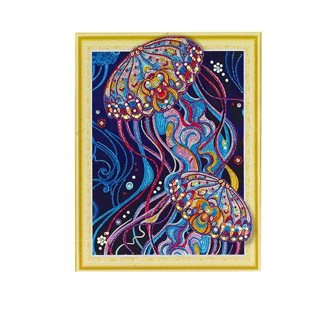 Diamond Painting Kit - 3D Embroidery 5D - Colorful Jellyfish