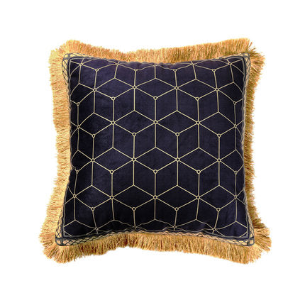Rainforest Geometric Print Velvet Cushion Cover - Wnkrs