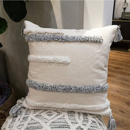 India Original Pillow Moroccan Modern Minimalist Nordic Style Handmade Tassel Waist Pillow Cushion Cover - Wnkrs