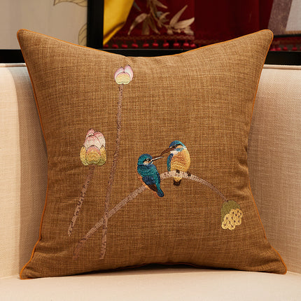 Chinese Embroidered Throw Pillow Sofa Cover Pillow Without Core - Wnkrs