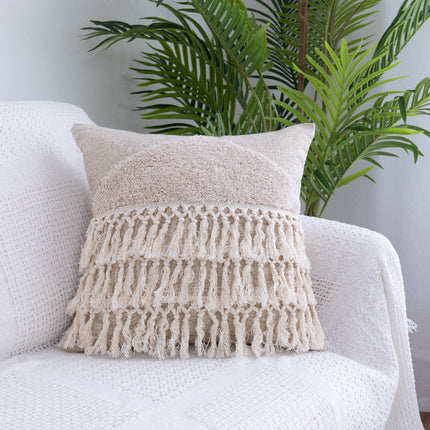 Tufted Throw Pillow Moroccan Fringed Waist Pillow Case - Wnkrs