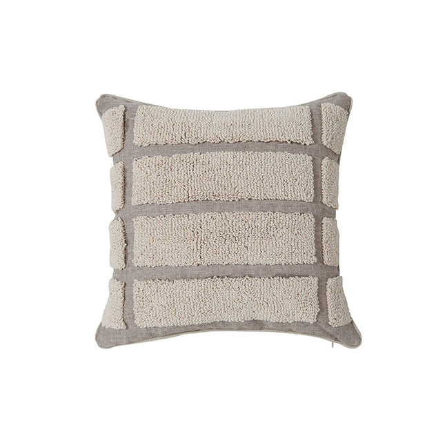 Geometric Circle Embroidered Tufted Pillowcase - Wnkrs