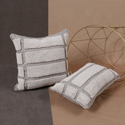 Geometric Circle Embroidered Tufted Pillowcase - Wnkrs