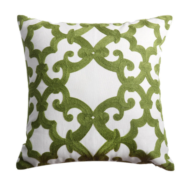 Geometric Embroidery Floral Sofa Art Throw Pillow American Living Room Cushion Cover - Wnkrs
