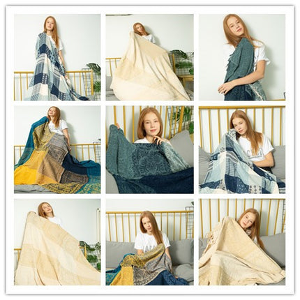 Blanket Sofa Blanket Fleece Blanket Plush Leisure Blanket Literary Cover Blanket - Wnkrs