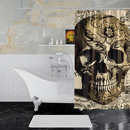 Skull Pattern Waterproof Shower Curtain Art Halloween Decoration Bathroom Curtain - Wnkrs