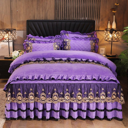 Lace Bedskirt Bedclothes Mattress Cover Bedspread Pillowcases Home Textiles - Wnkrs