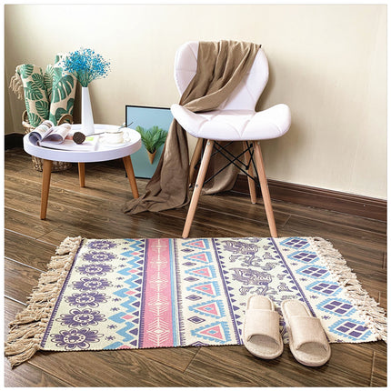 Nordic Cotton And Linen Carpet Home Decoration Living Room Coffee Table Blanket Bedroom Bed Long Strips Can Be Machine Washed - Wnkrs