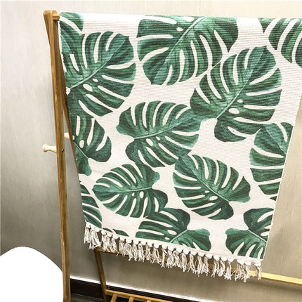 Nordic Cotton And Linen Carpet Home Decoration Living Room Coffee Table Blanket Bedroom Bed Long Strips Can Be Machine Washed - Wnkrs
