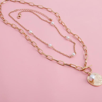 Women's Baroque Pearl Coin Pendant - Wnkrs