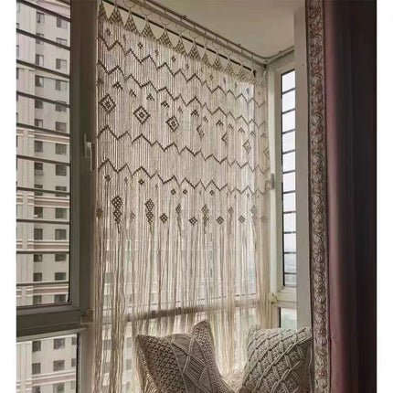Finished Hoop Door Curtain Bohemian Tapestry Hand Woven Curtain European Style - Wnkrs