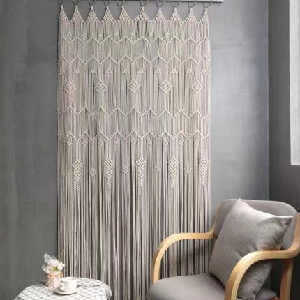 Finished Hoop Door Curtain Bohemian Tapestry Hand Woven Curtain European Style - Wnkrs