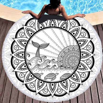 Tie-dye Colorful Digital Printing Microfiber Round Beach Towel - Wnkrs