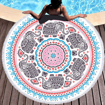 Tie-dye Colorful Digital Printing Microfiber Round Beach Towel - Wnkrs