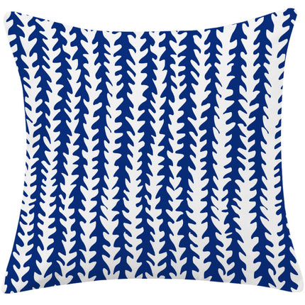 Mediterranean Blue Simple Cotton And Linen Pillow - Wnkrs