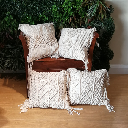 Bohemian Hand-woven Macrame Cotton Cushion Cover - Wnkrs