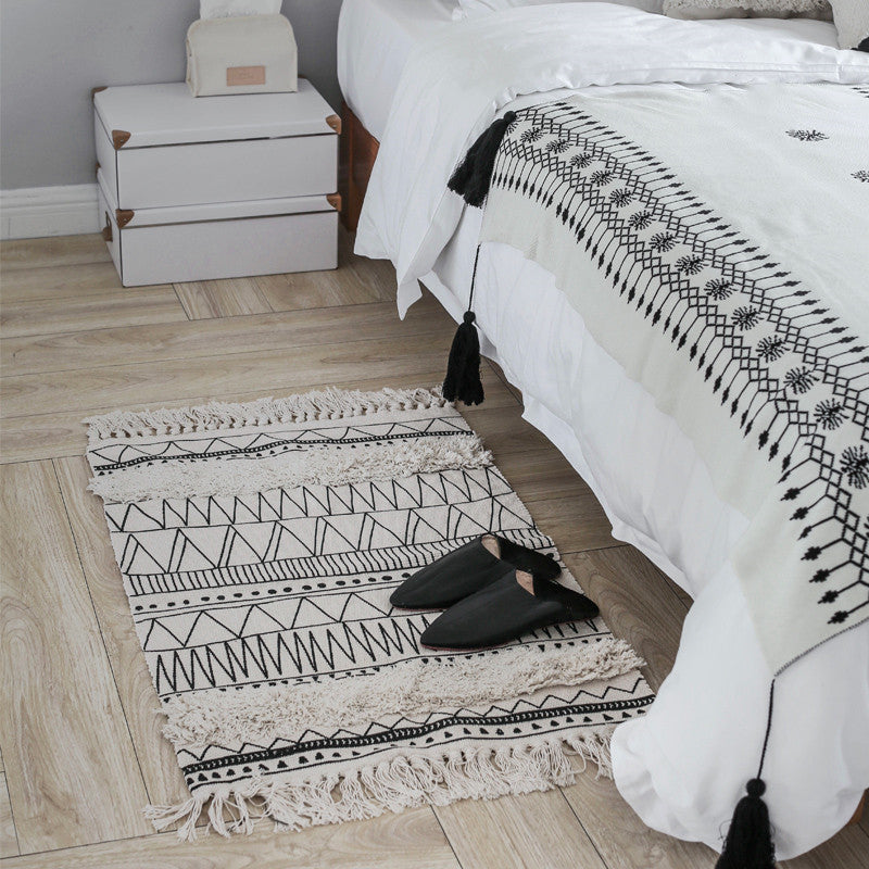 Geometric Cotton-Blend Household Mat