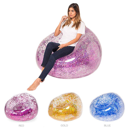 Transparent sequin inflatable home lazy sofa - Wnkrs