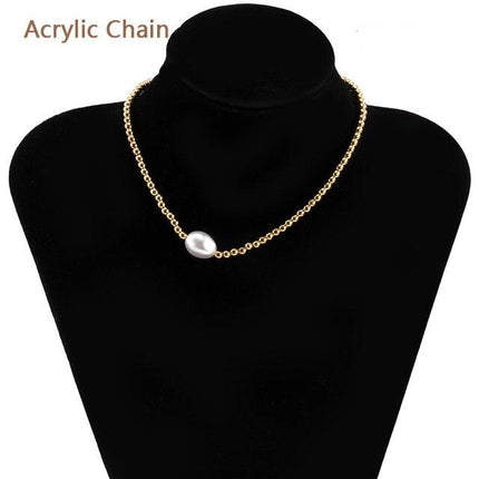 Women's Baroque Pearl Chain Necklace - Wnkrs