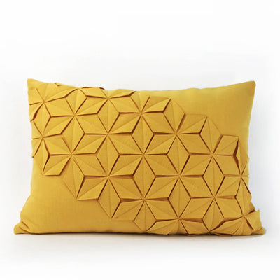 Lighting Up the Decorative Cushion of Modern Neoclassical Pure Hand-made Folding and Sewing Yellow Pillow Model House - Wnkrs