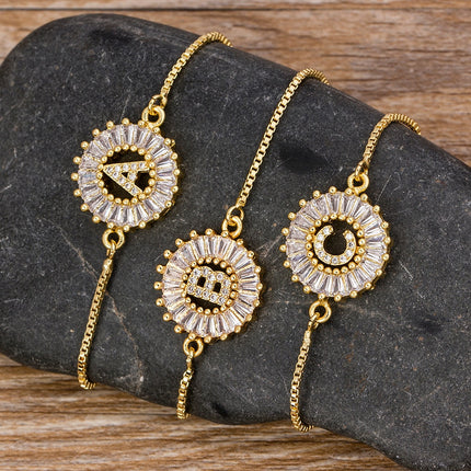 Women's Crystal Patterned Letter Bracelet - Wnkrs