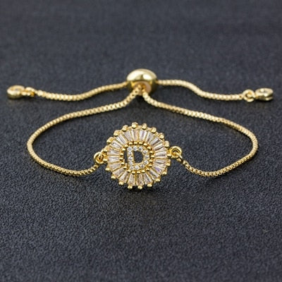 Women's Crystal Patterned Letter Bracelet - Wnkrs