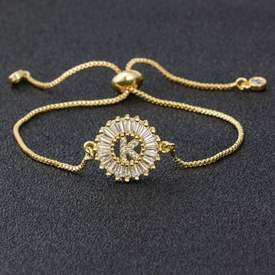 Women's Crystal Patterned Letter Bracelet - Wnkrs