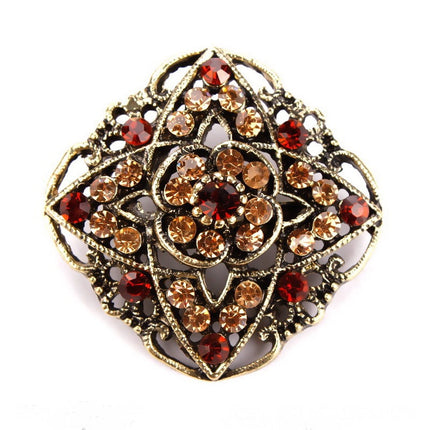 Vintage Crystal Flower Shaped Brooches - Wnkrs