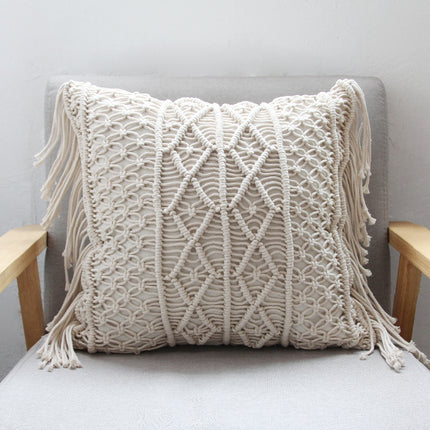 Cotton Rope Hand-woven Tassel Pillow Model Room Hotel Pillow Bohemian Pillow Tapestry - Wnkrs