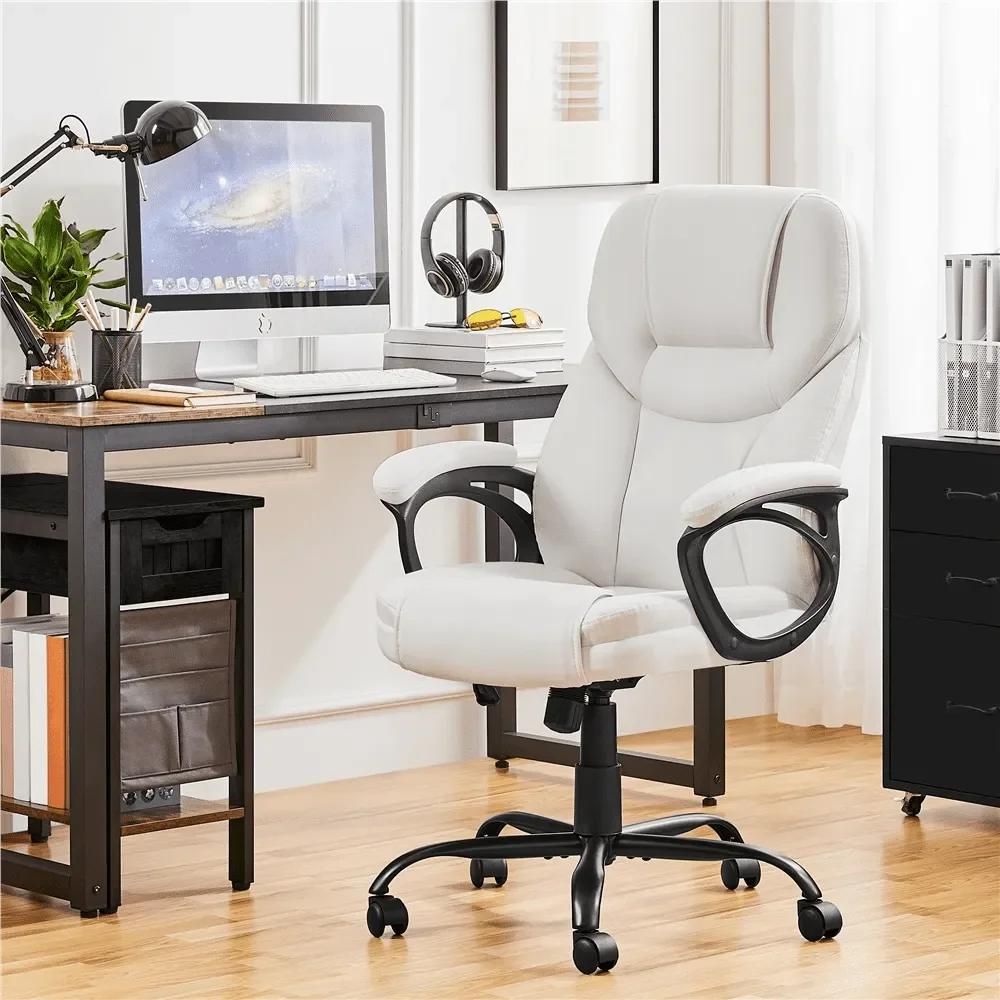 Ergonomic Faux Leather Swivel Chair for Home Office