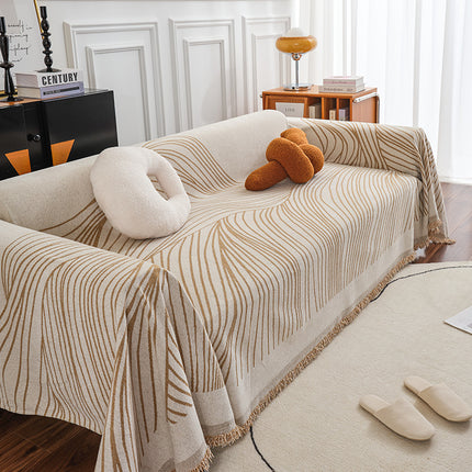 Sofa Cover With Long Chair Home Decoration Tassel Blanket - Wnkrs
