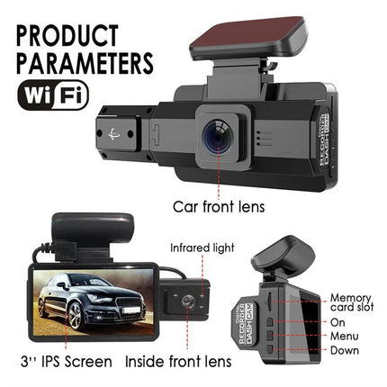 1080P HD Dash Cam with 360° Wide Angle, Night Vision, and G-Sensor - Wnkrs