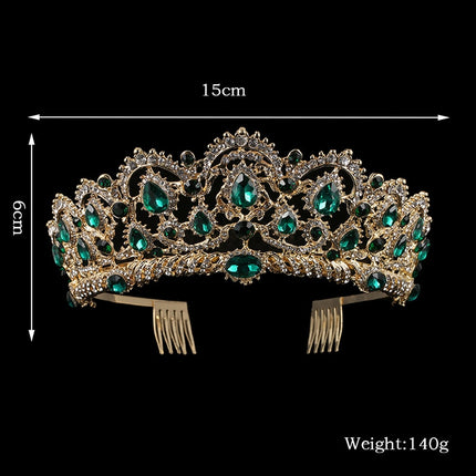 Women's Baroque Crystal Tiara with Comb - Wnkrs