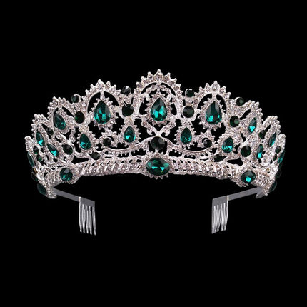 Women's Baroque Crystal Tiara with Comb - Wnkrs