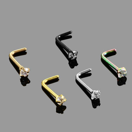 Titanium Crystal Nose Stud Piercing - Wnkrs