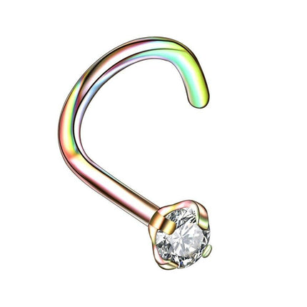 Titanium Crystal Nose Stud Piercing - Wnkrs