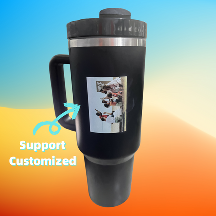 Personalized DIY Straw Coffee Insulation Cup With Handle Portable Car Stainless Steel Water Bottle Large Capacity Travel BPA Free Thermal Mug - Wnkrs