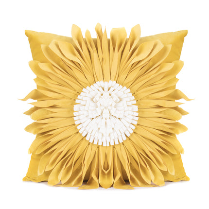 Fashion Modern Style White Throw Pillows Velvet Stitching 3D Chrysanthemum Cushion Waist Pillow Blue Cushion Case - Wnkrs